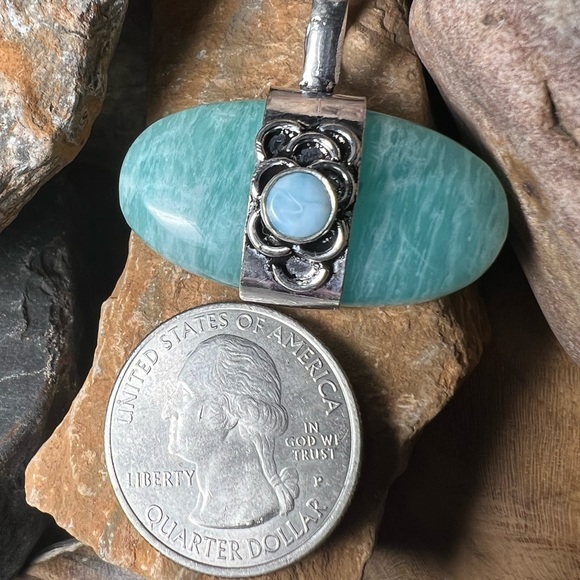 Amazonite & Larimar pendant - Picture 5 of 5